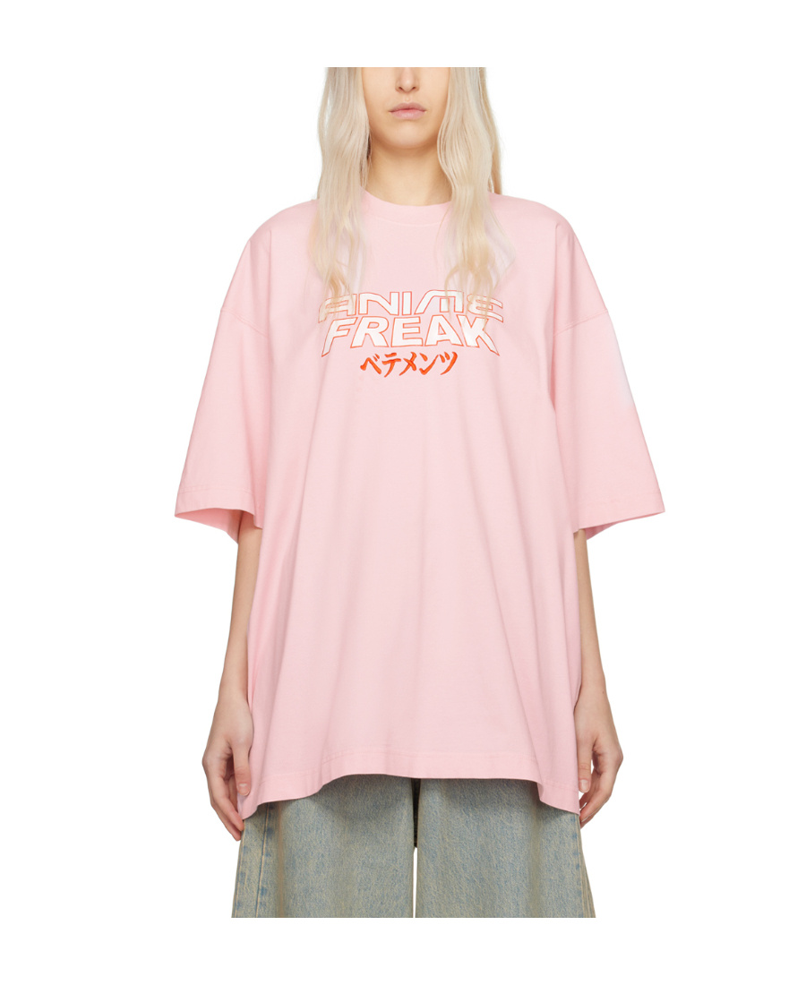 Vetements Slogan-print Cotton T-shirt In Pink