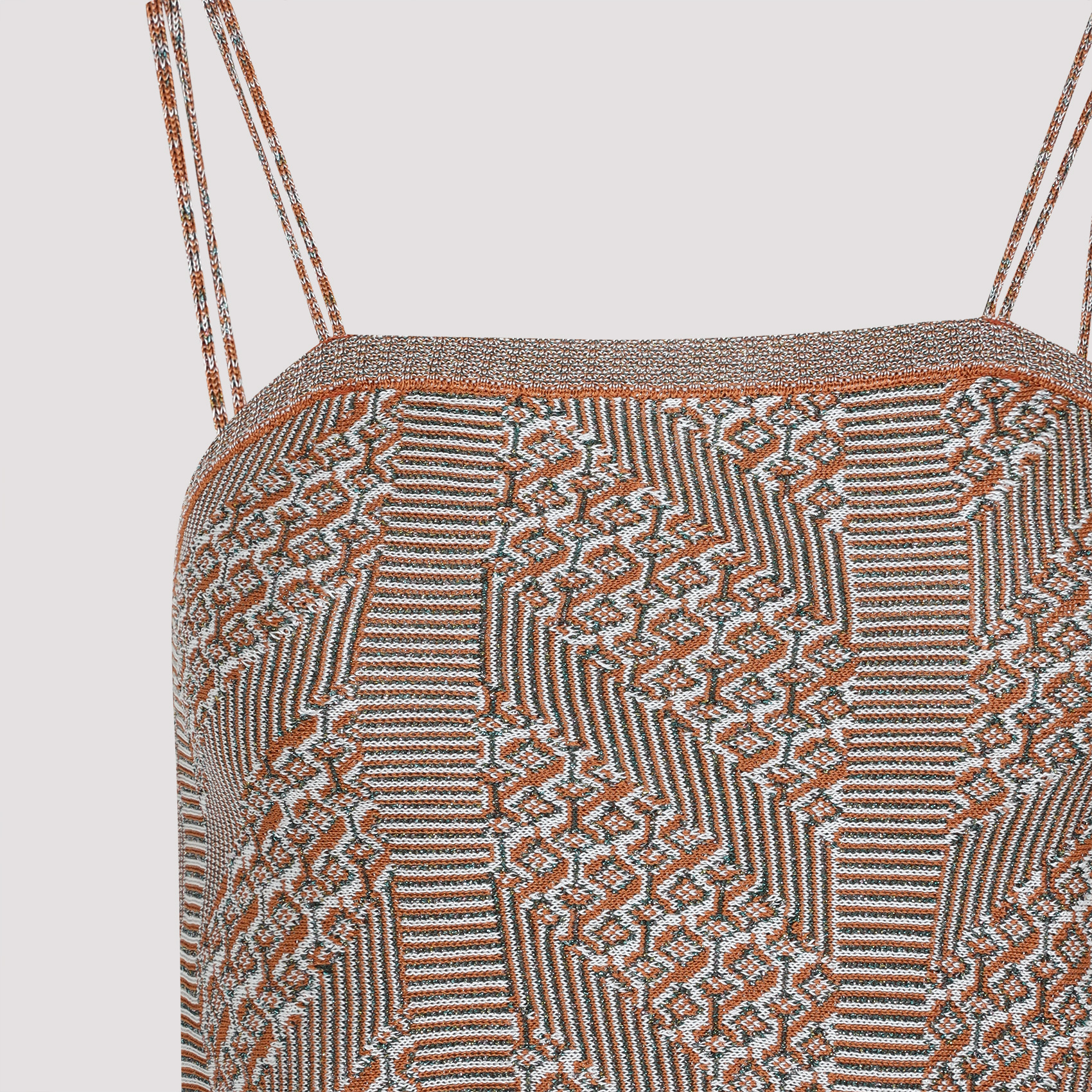 Valentino Womens Garavani Sleeveless Metallic-knit Top In Brown