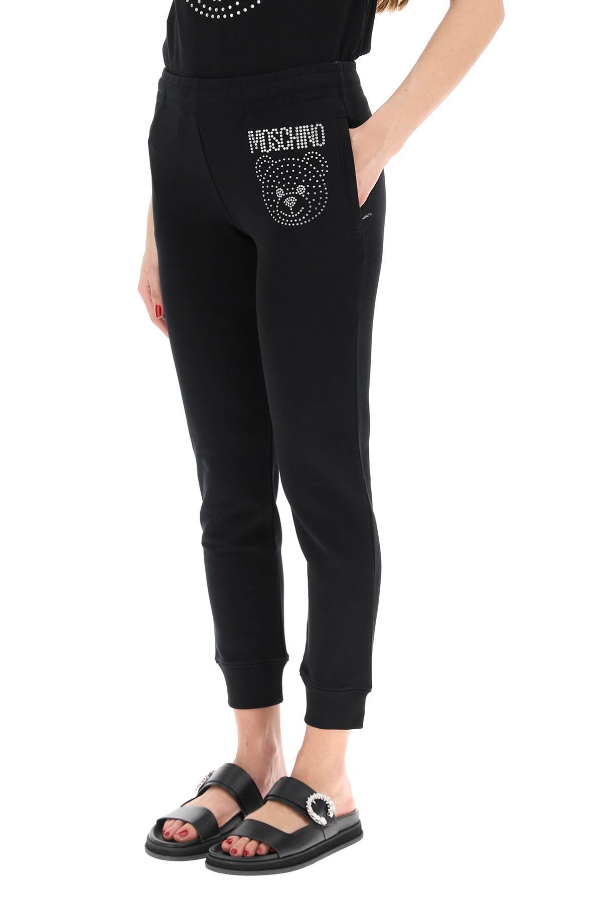 Moschino Gem-embellished Track Pants In Black