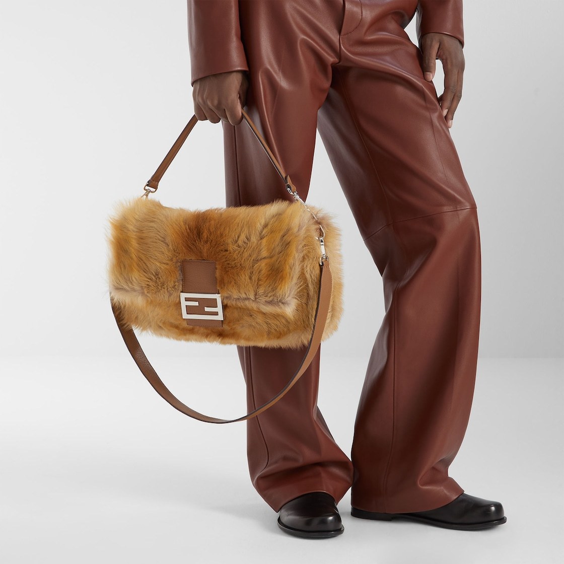 Fendi Flap Shoulder Bag In Brown