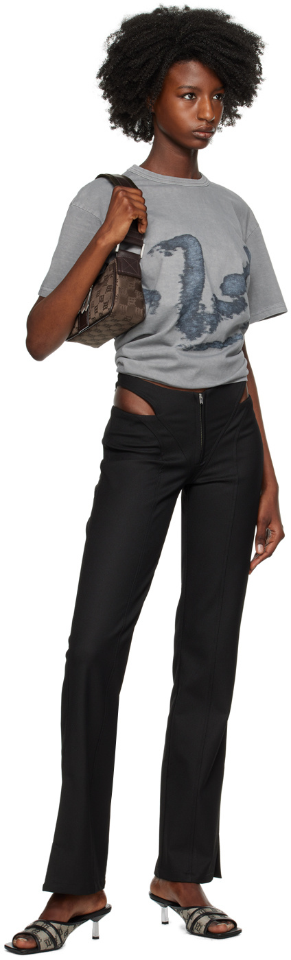 Misbhv Cut-out Straight-leg Trousers In Black