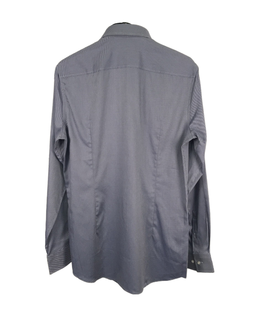 Hugo Boss Long-sleeved Lapel Shirt In Gray