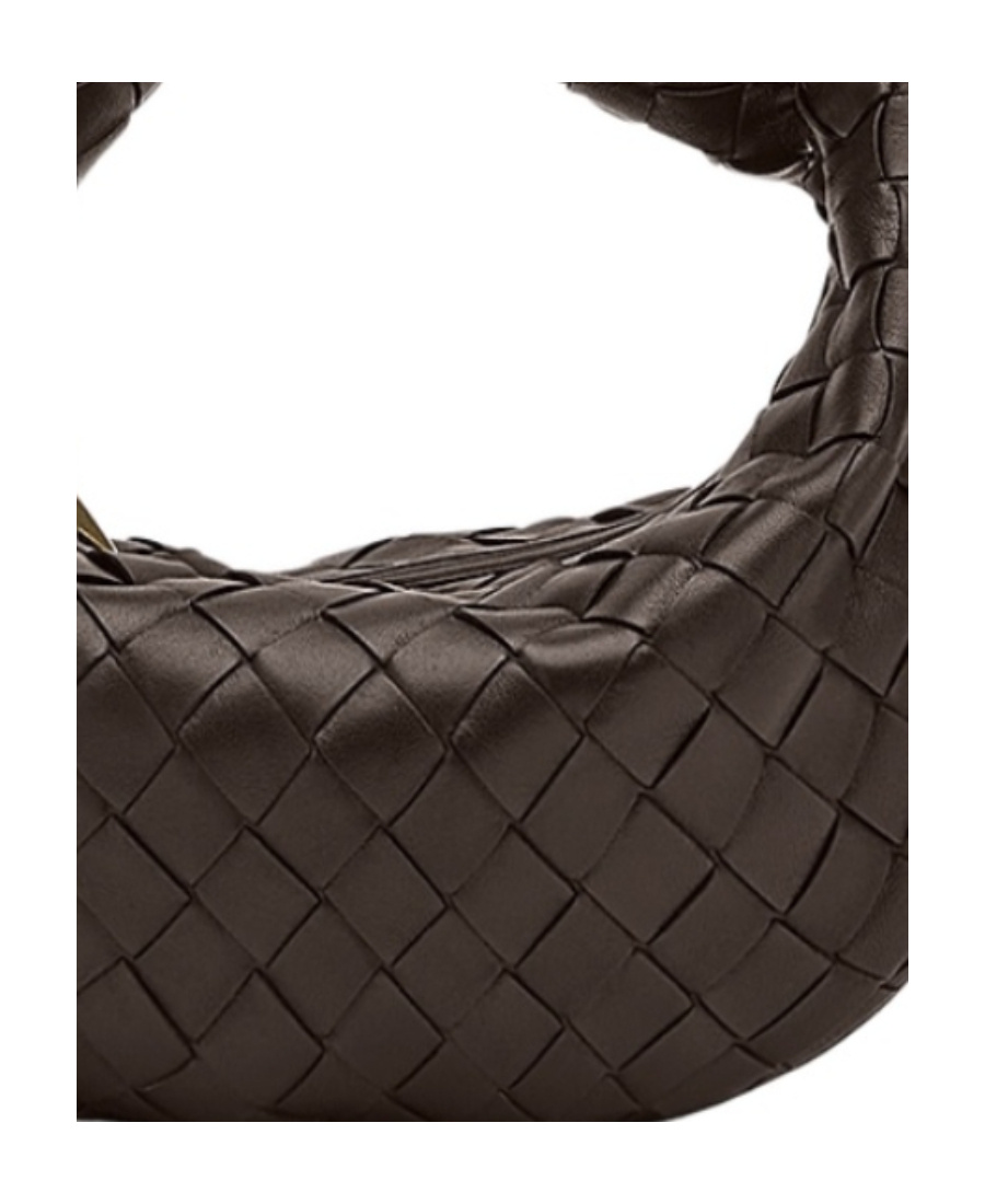Bottega Veneta Women Mini Jodie Leather Handbag With Intrecciato Motif In Brown