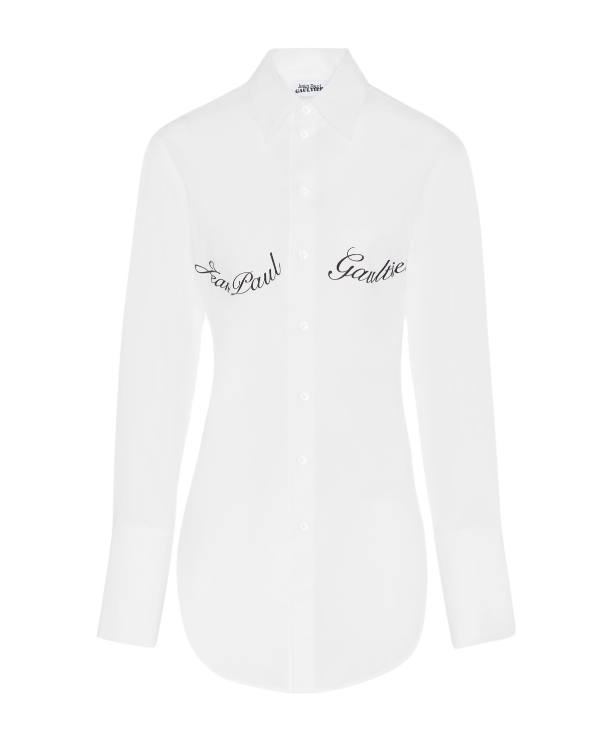 Jean Paul Gaultier White Poplin Shirt With Underboob Print In White