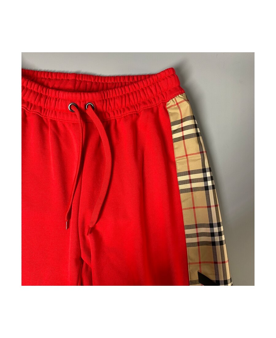 Shop Burberry Vintage Check Panel Track Pants In Red
