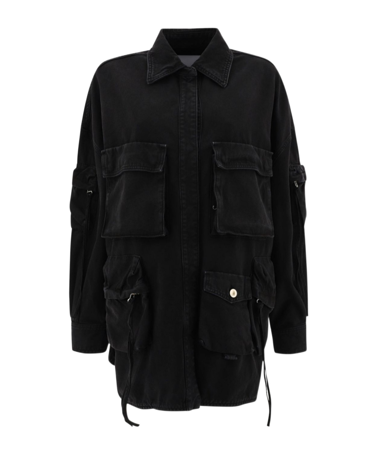 Shop Attico Fern Denim Jacket In Black