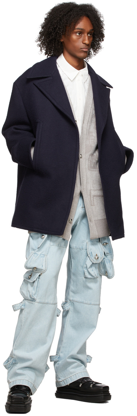 We11 Done Alphabet-print Cardigan In Multicolor