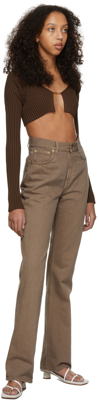 Jacquemus Woman Sweater Chocolate Brown Size 6 Viscose, Polyamide, Elastane, Polyester In Green
