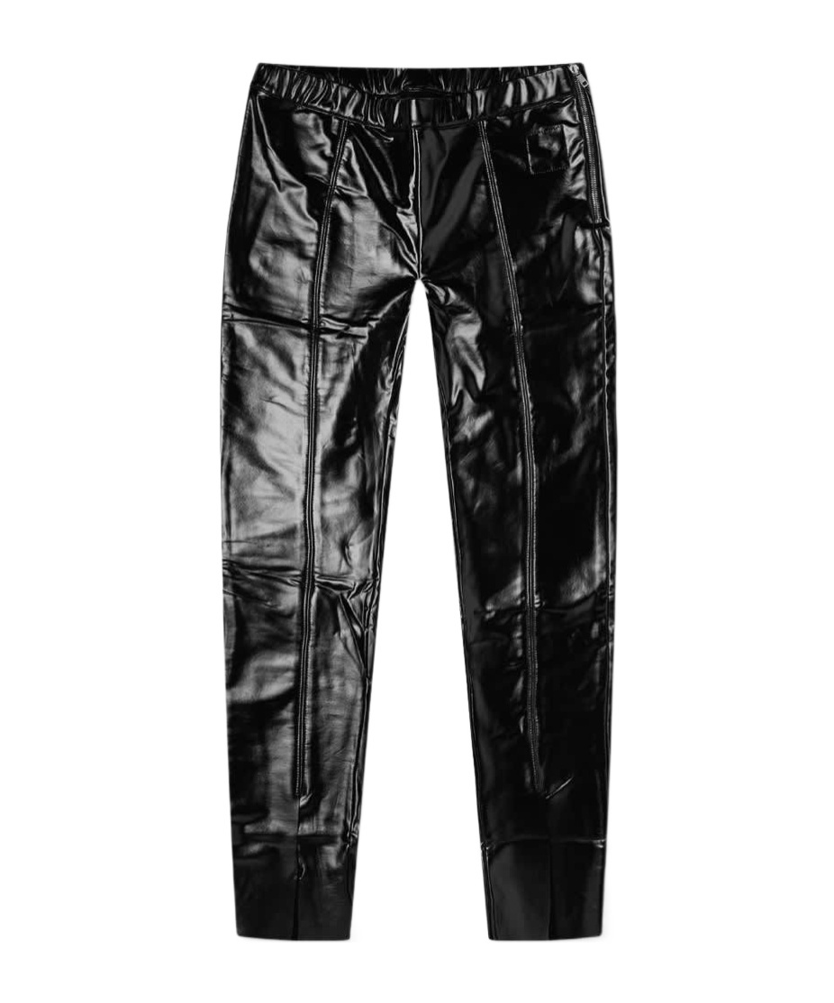 Rick Owens Ankle-slit Faux-leather Leggings In Black