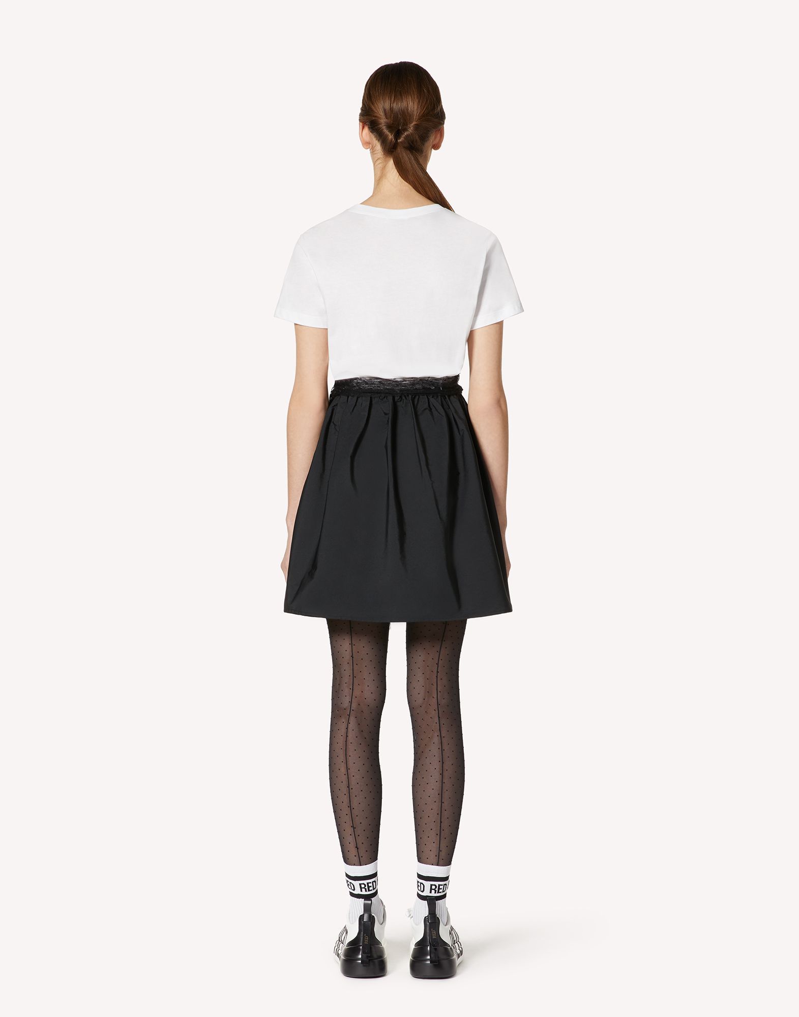 Shop Red Valentino Tulle-overlay T-shirt Dress In Black