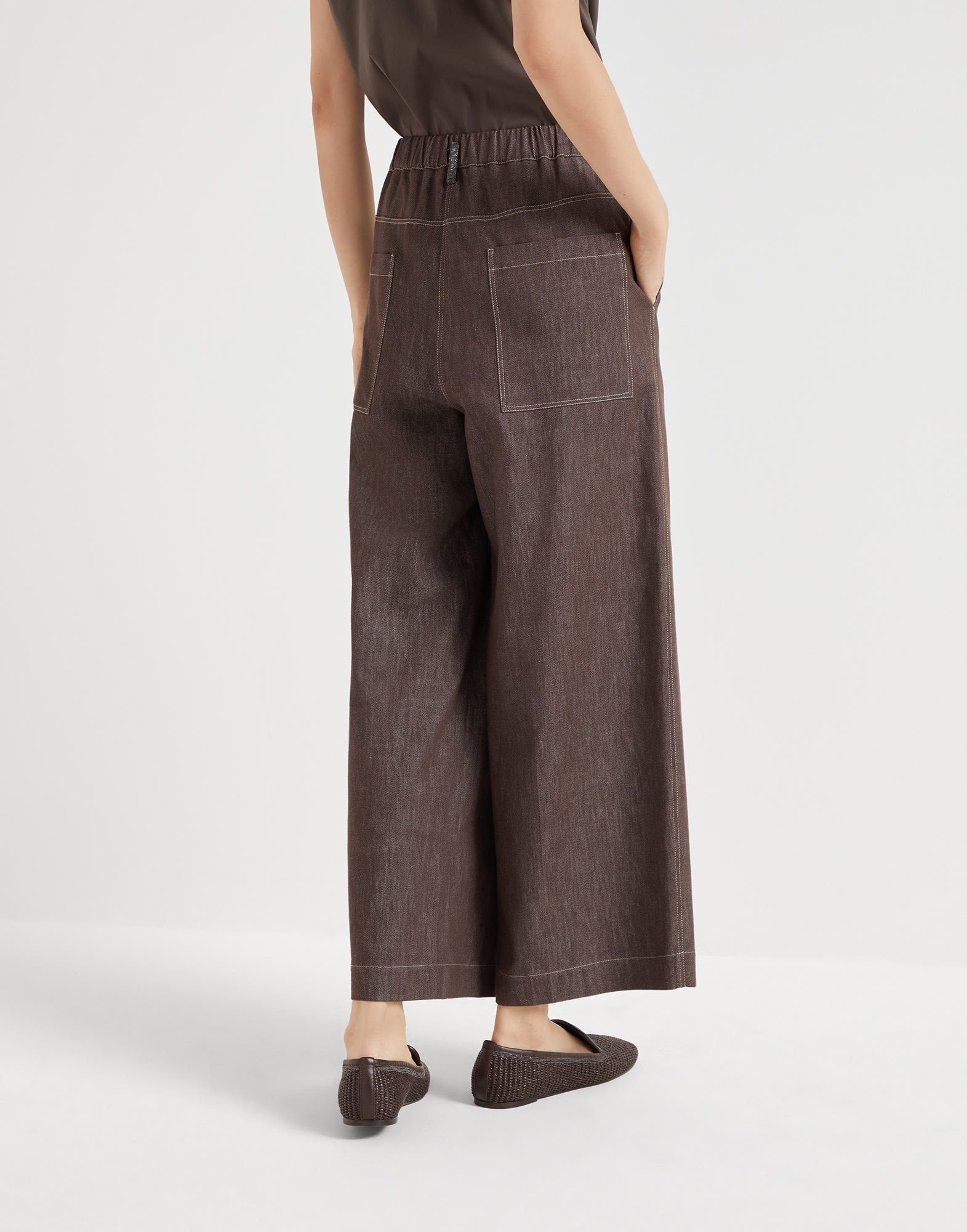 Brunello Cucinelli Box Pleat Trousers In Brown