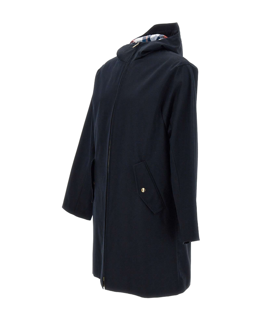 Thom Browne Hooded Cotton Parka In Black
