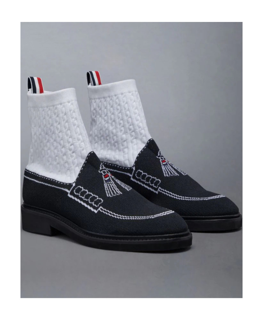 Thom Browne Tassel Loafer Sock Boots In Black
