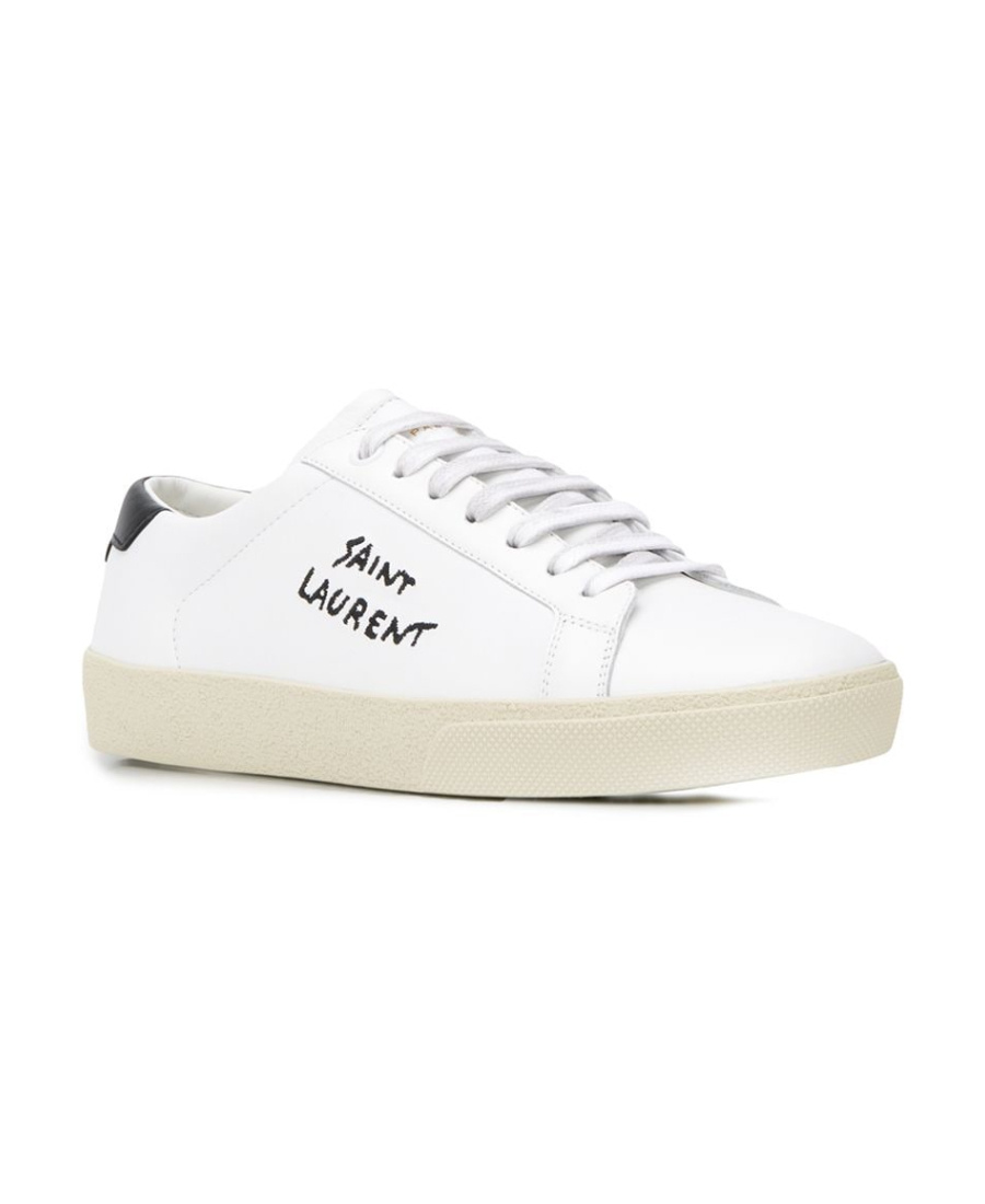 Shop Saint Laurent Court Classic Low-top Sneakers In White