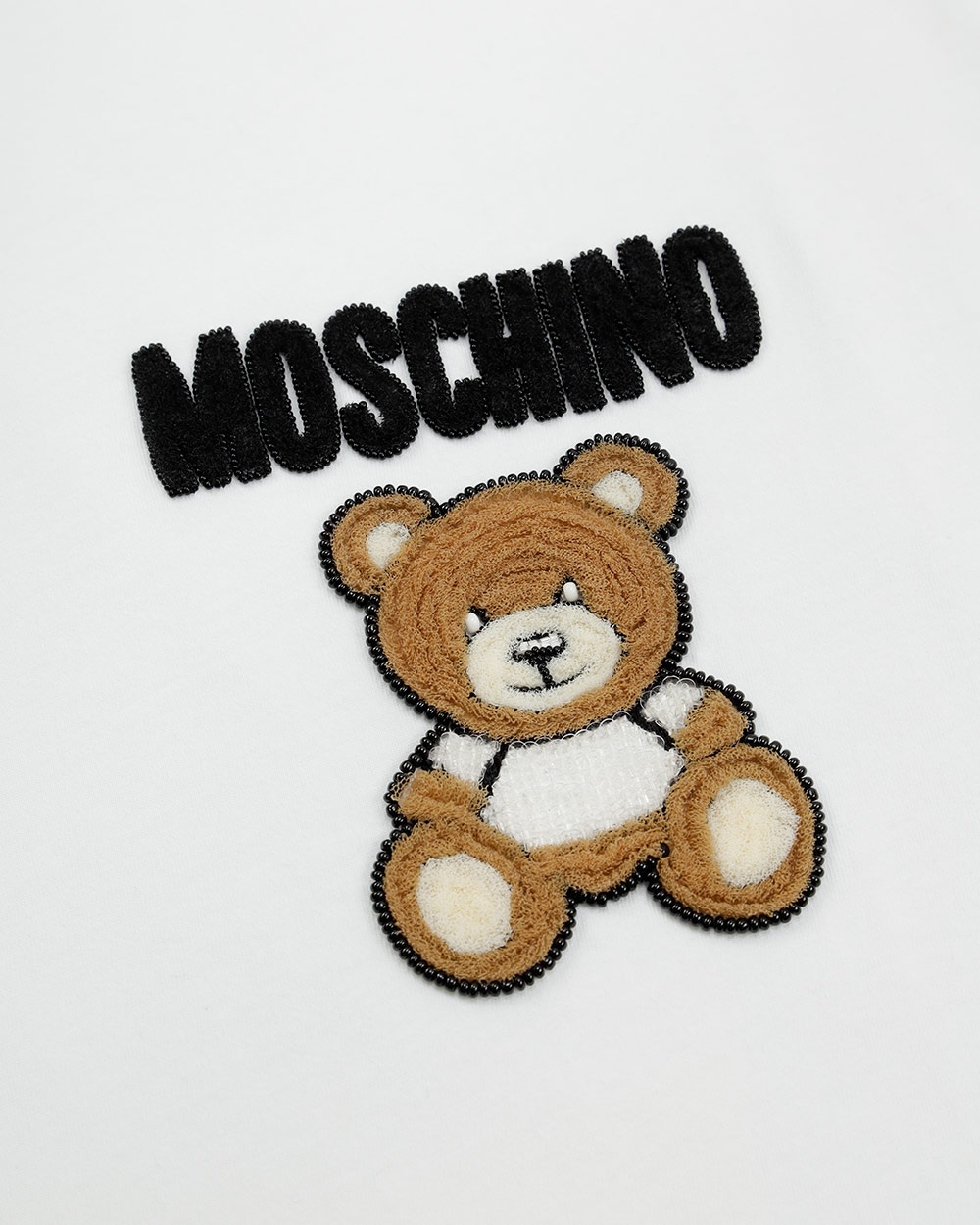 Moschino Teddy Bear Beaded T-shirt Dress In White