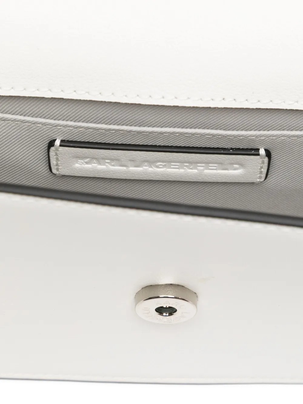 Karl Lagerfeld Signature Crossbody Bag In White