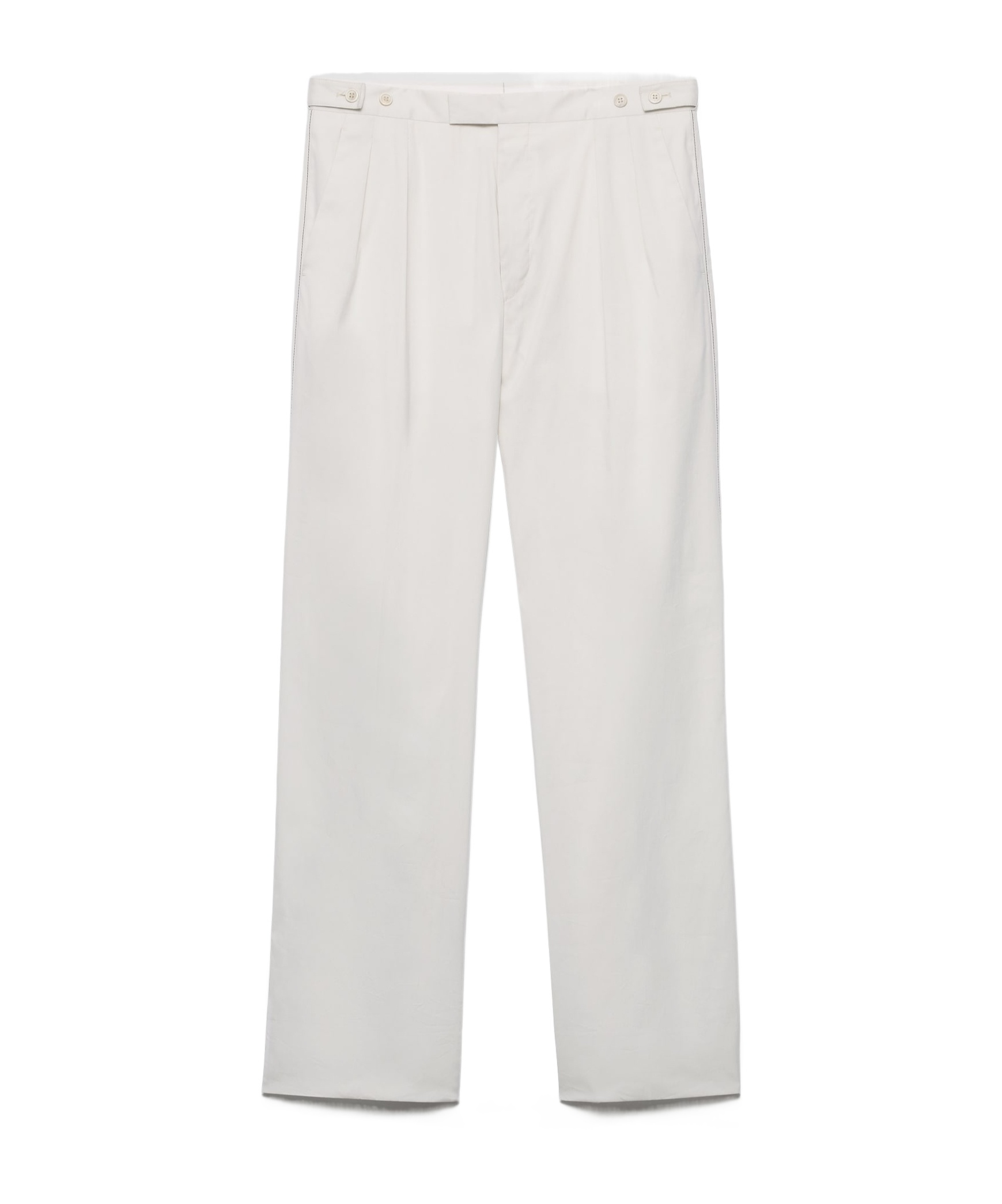 Prada Wide-leg Cotton Trousers In White