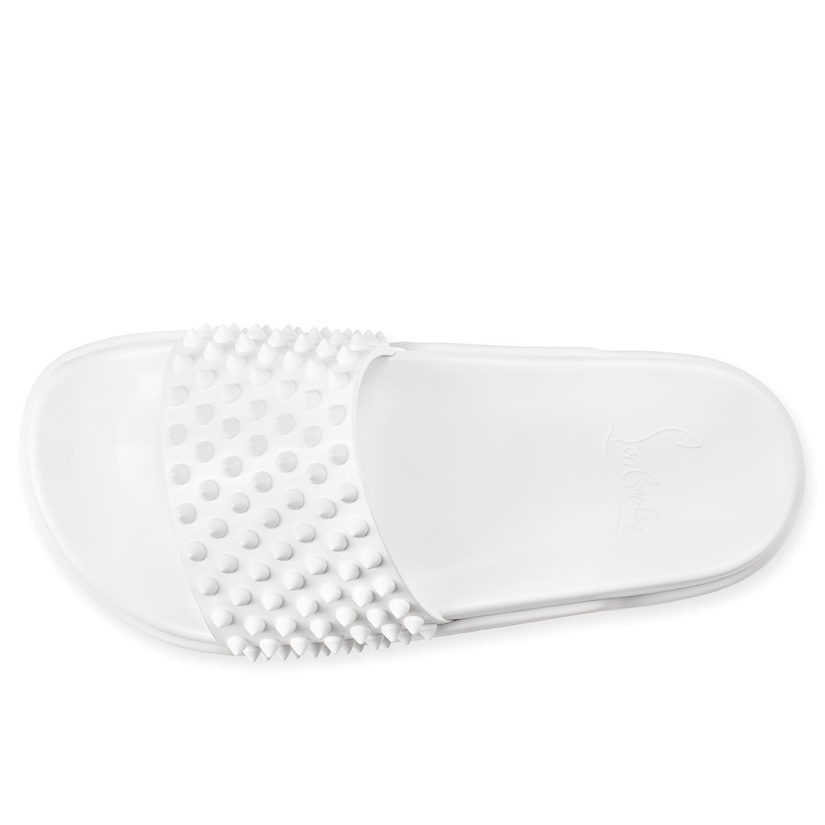 Christian Louboutin Logo Slippers In White