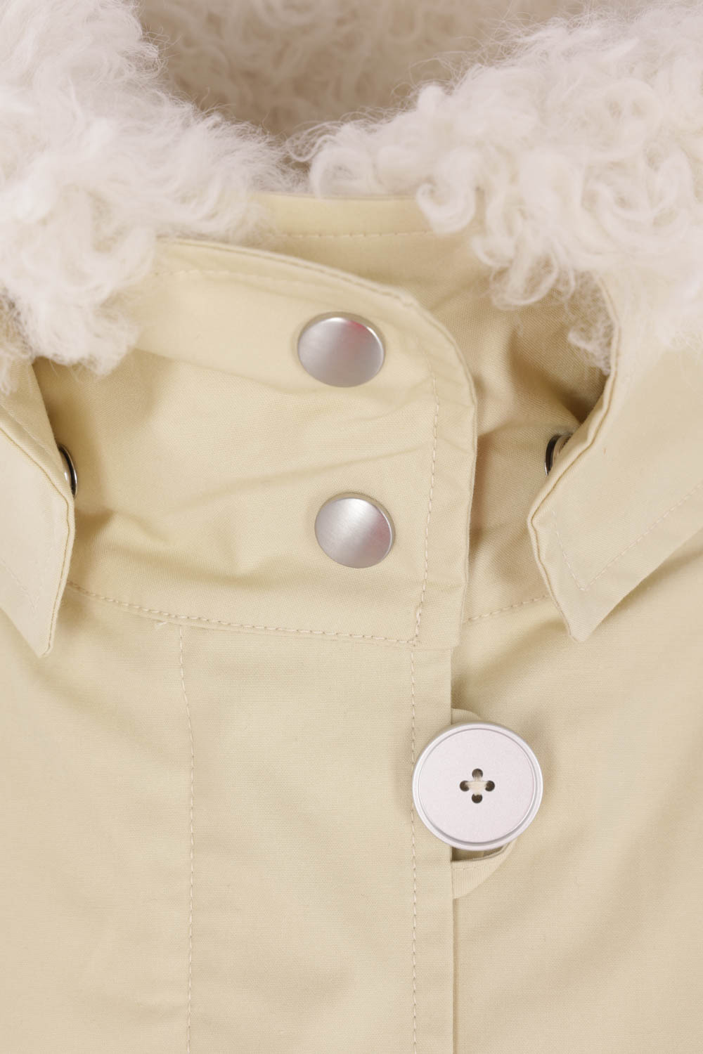 Jil Sander Oversized Parka In Textured Cotton With Removable Filling In Neutral