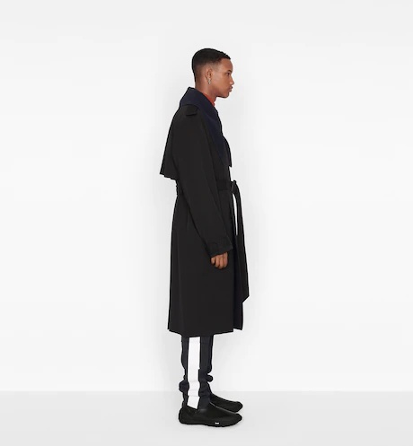 Dior Black Double-breasted Trench Coat In Black