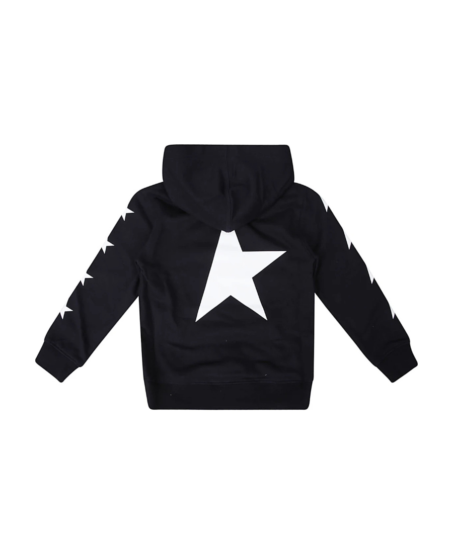 Golden Goose Star-print Cotton-blend Hoodie In Black