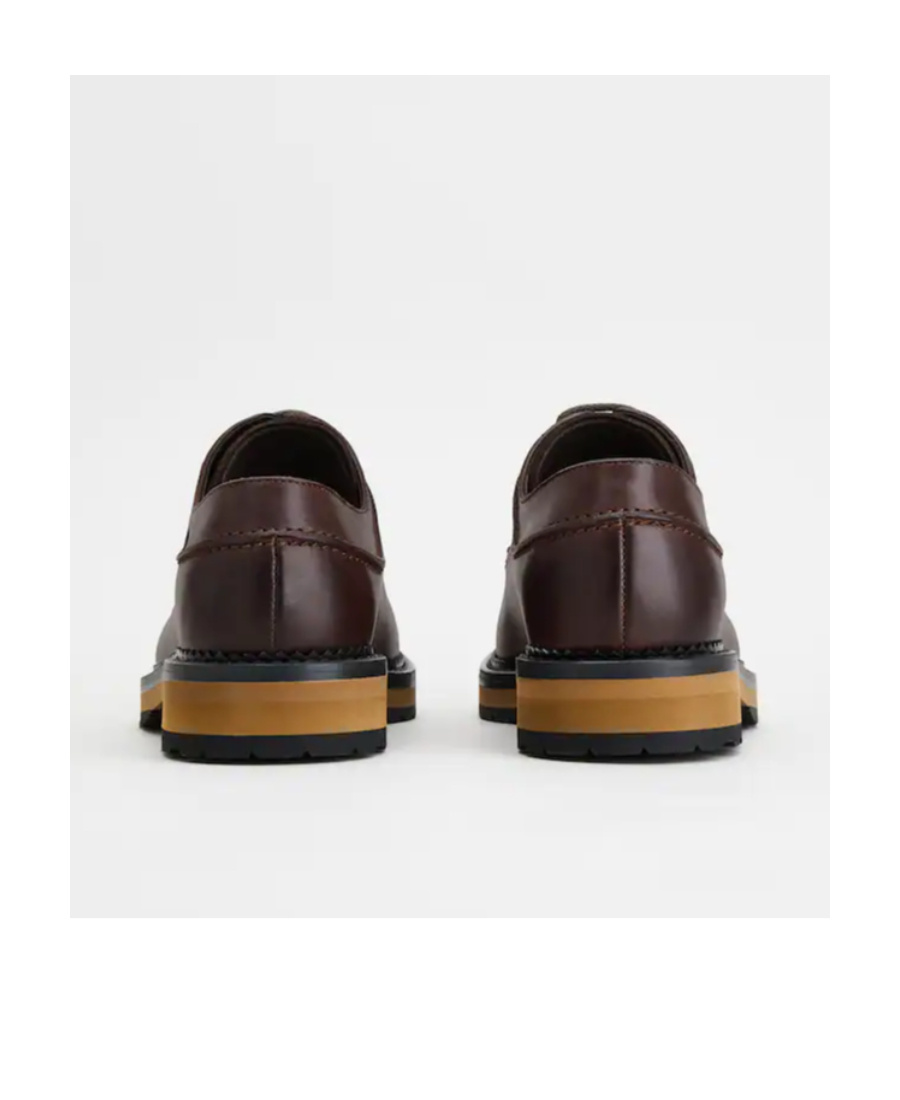 Tod's Leather Lace-up Oxford Shoes In Brown