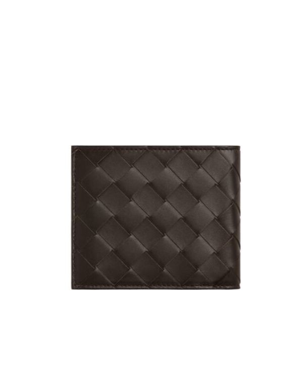 Bottega Veneta Intreciato Knitted Double Fold Wallet In Black