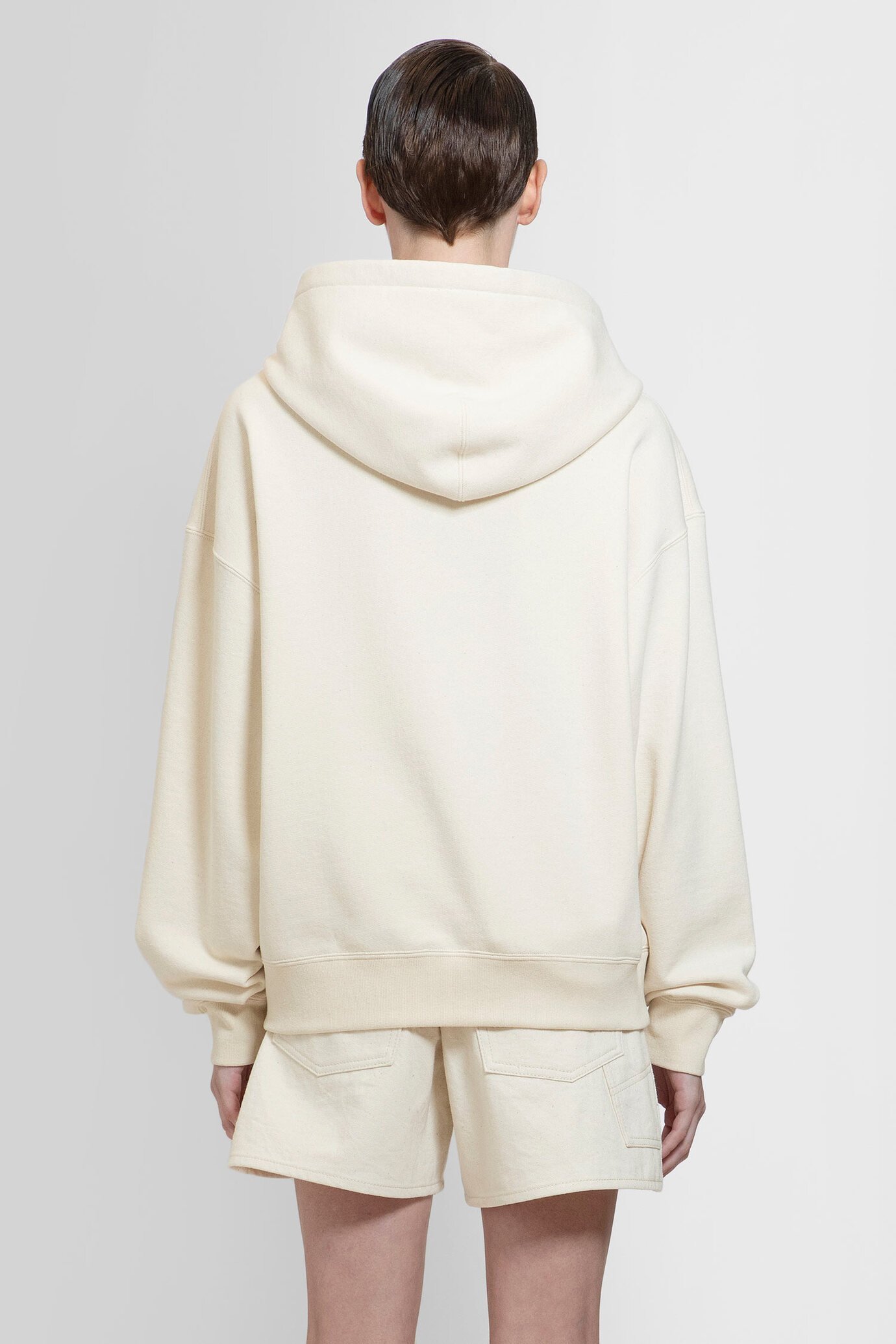 Jil Sander Cotton Hooded Sweatshirt In White