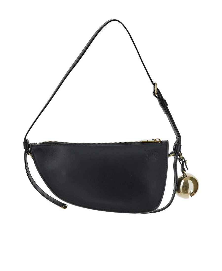 Burberry Curved Shape Gold-tone Hardware Shoulder Bag In Black