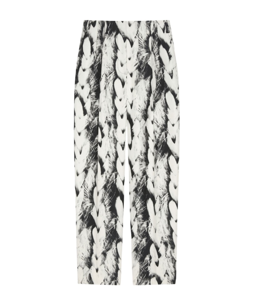 Givenchy Double Pleat Pants In Wool With Hair Print In White