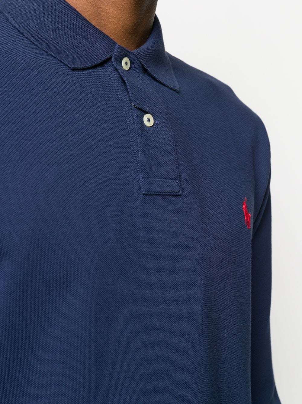 Polo Ralph Lauren Long-sleeved Polo Shirt With Classic Collar In Blue