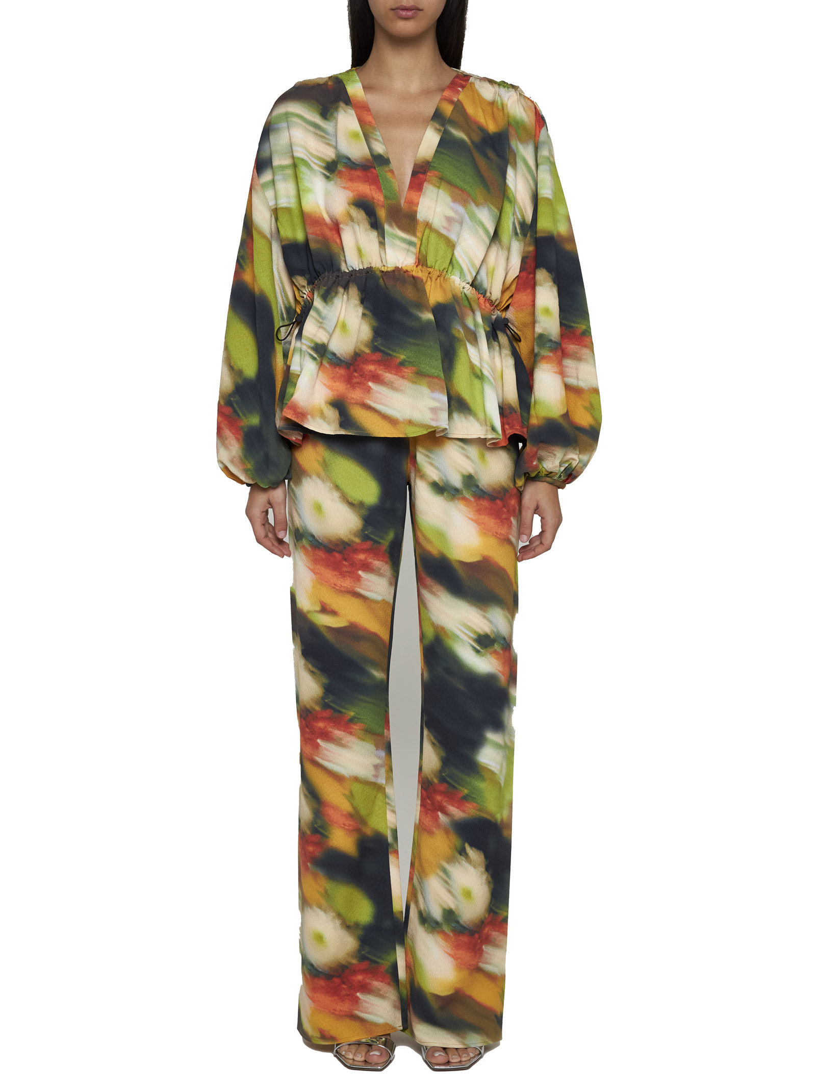 Shop Stine Goya Toni Abstract-pattern Blouse In Nude