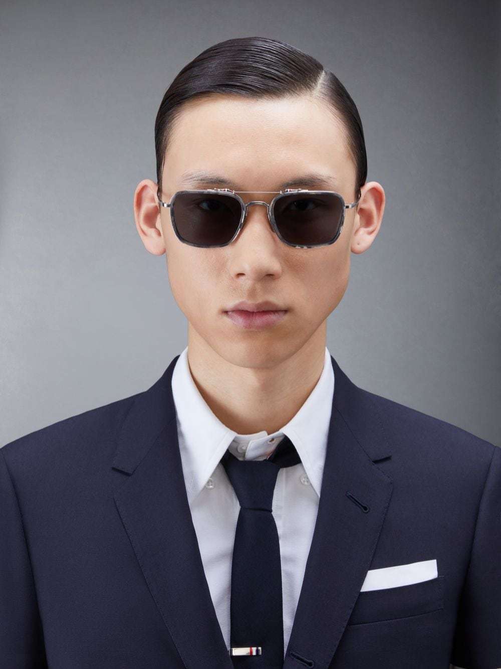 Thom Browne Tortoiseshell Rectangular-frame Sunglasses In Black