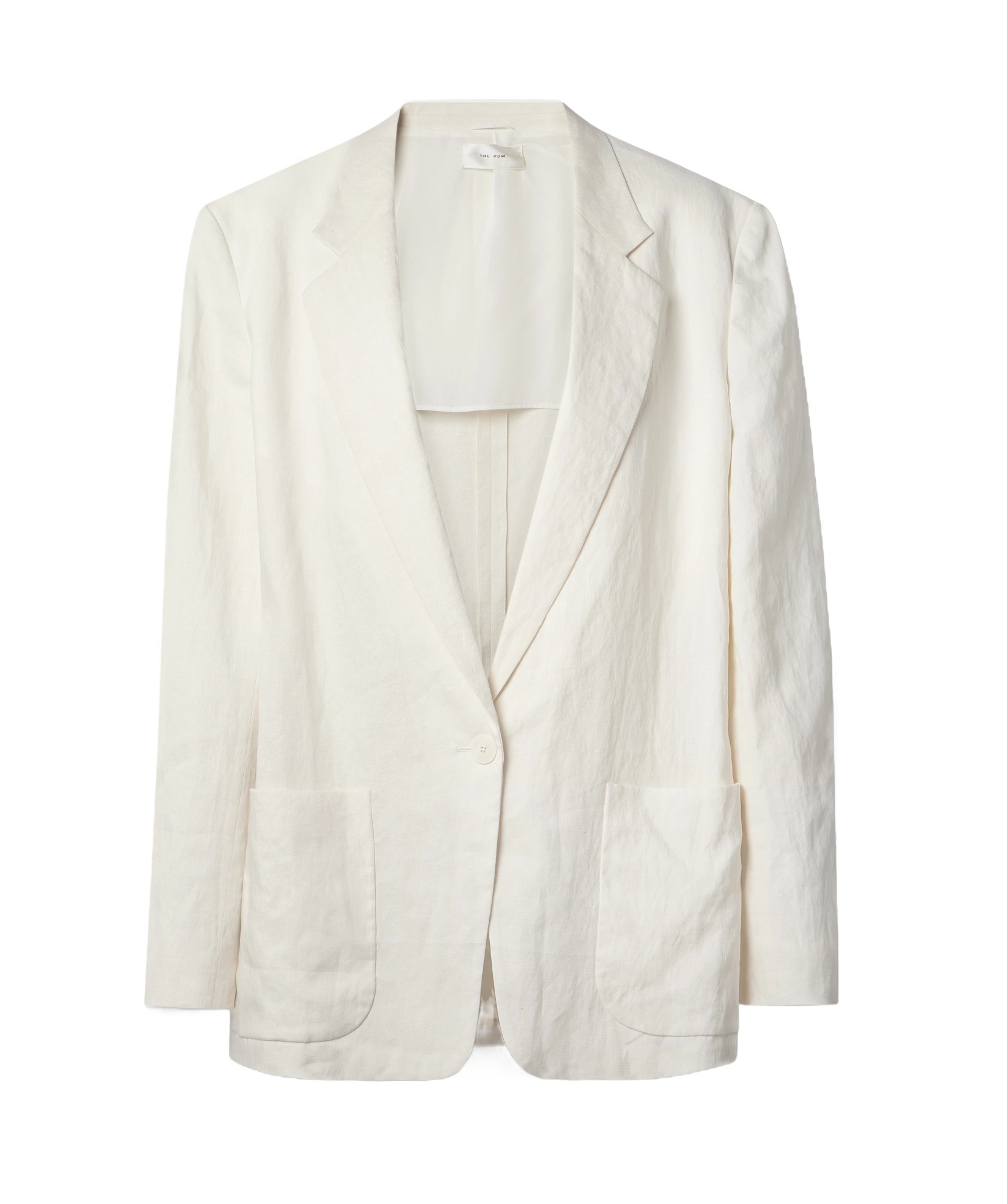 The Row Enza Linen Single-breasted Blazer In White