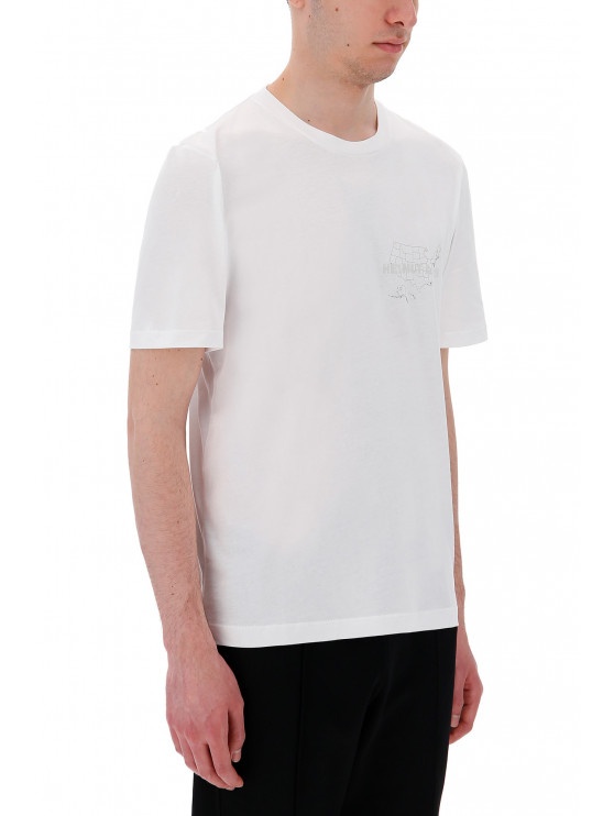 Helmut Lang Printed T-shirt In White