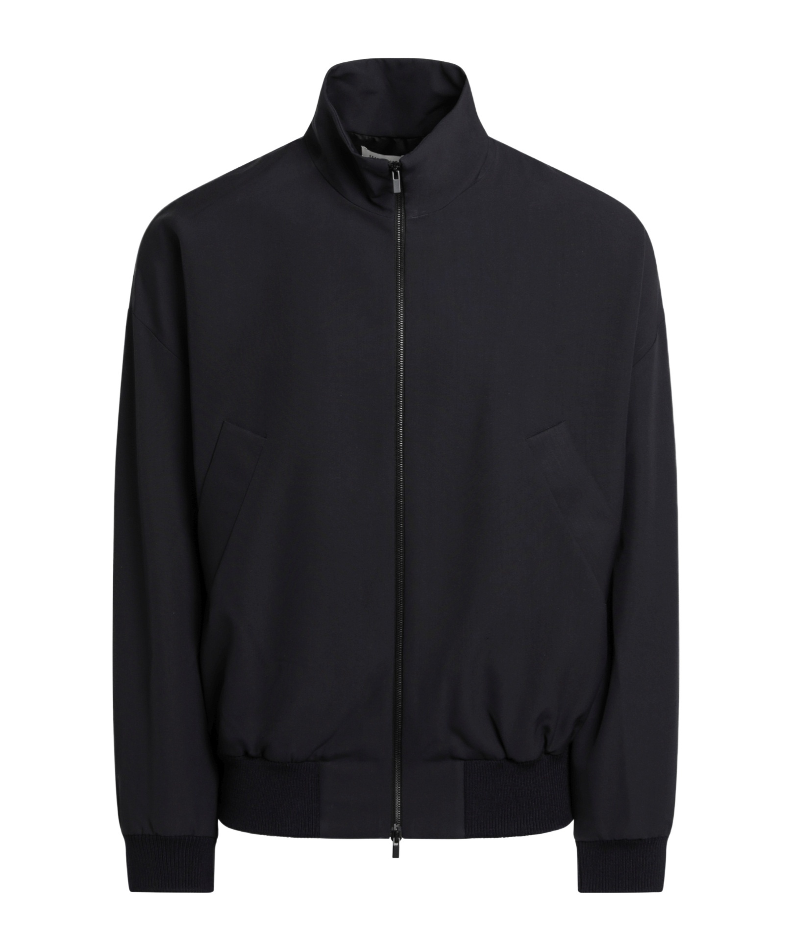 Fear Of God Black Nylon Bomber With High Collar In Black