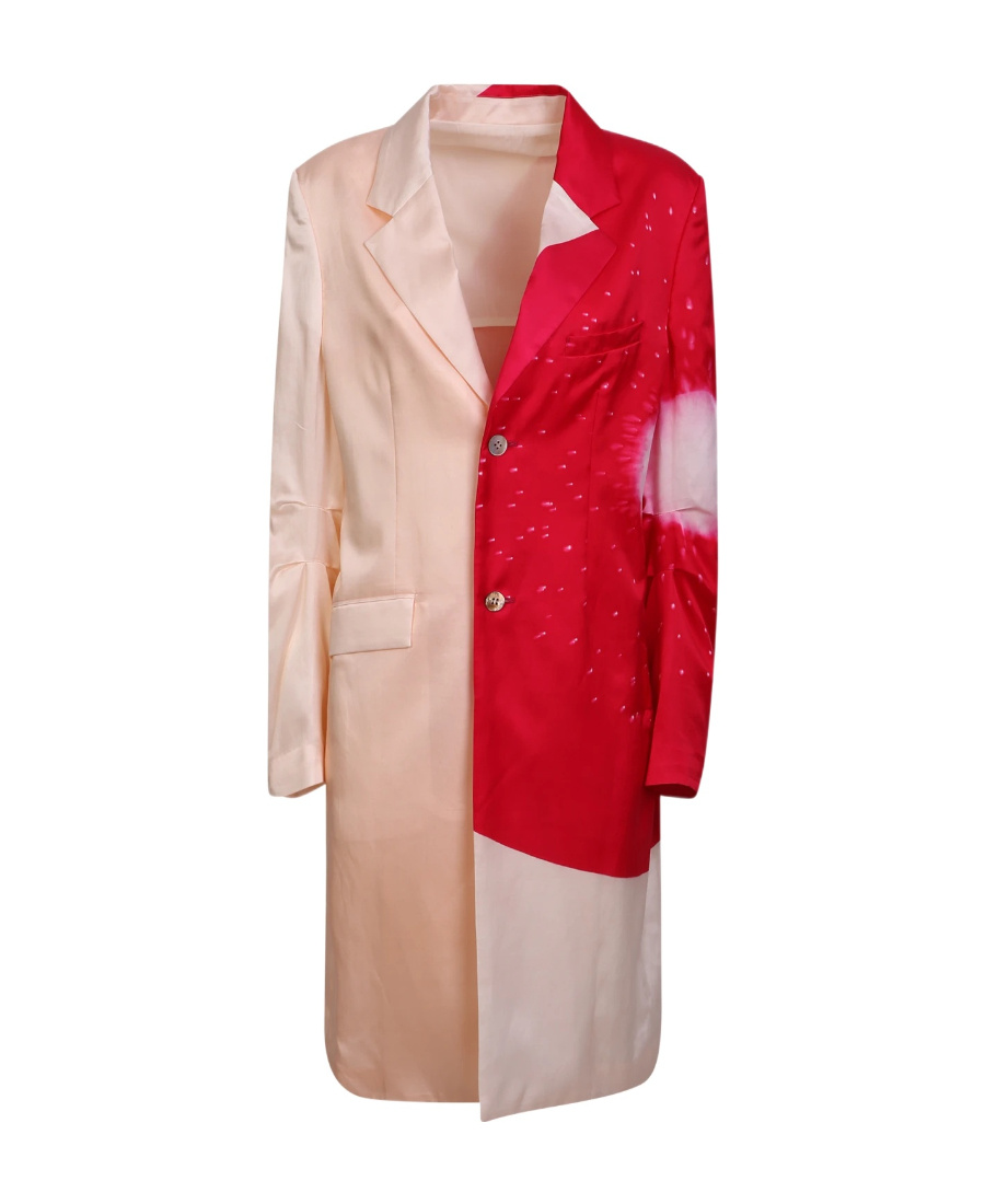 Issey Miyake Graphic Button-up Coat In Nude