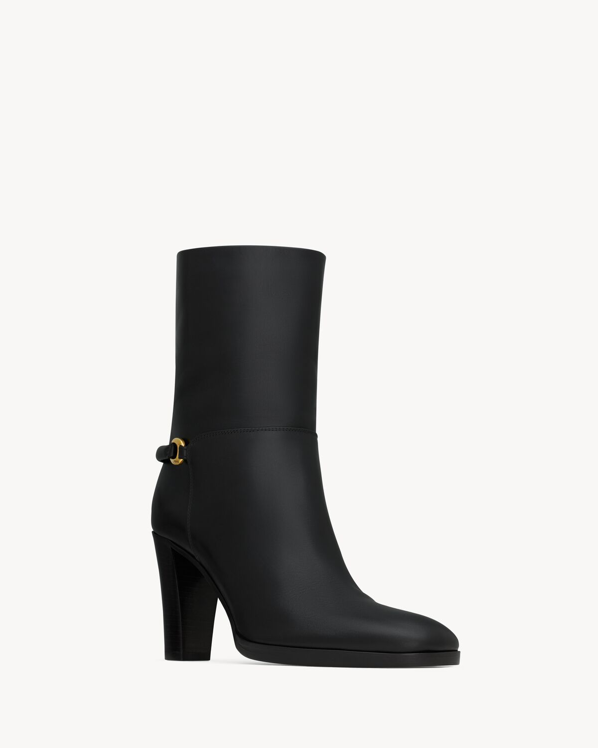 Saint Laurent Sulpice Booties In Smooth Leather In Black