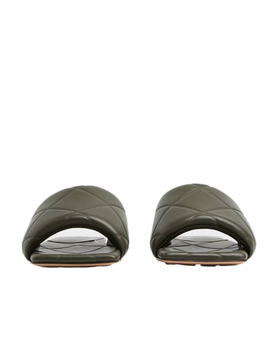 Bottega Veneta Diamond-quilt Open-toe Sandals In Green