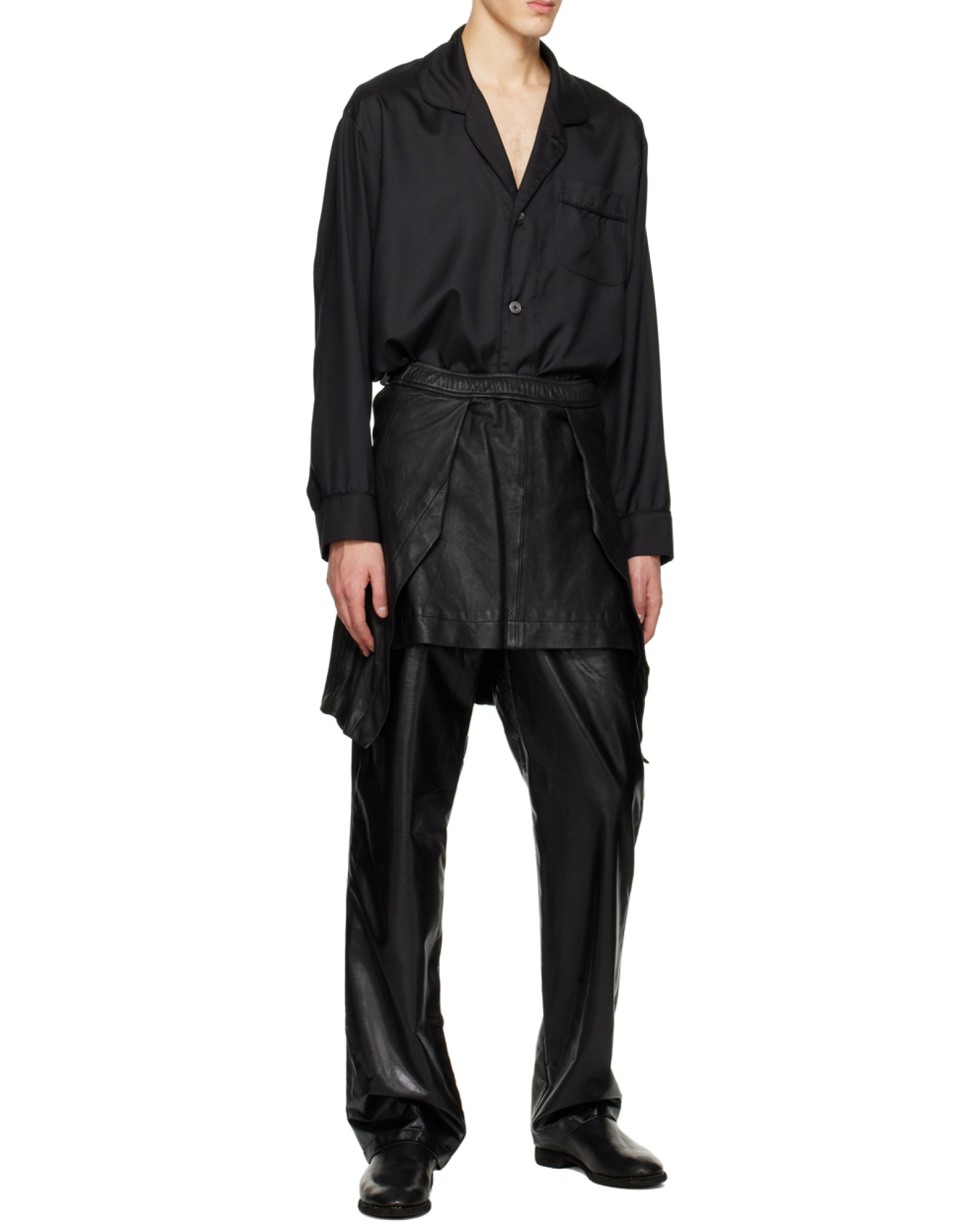 Guidi Grained Calfskin Loafer Shoes In Black
