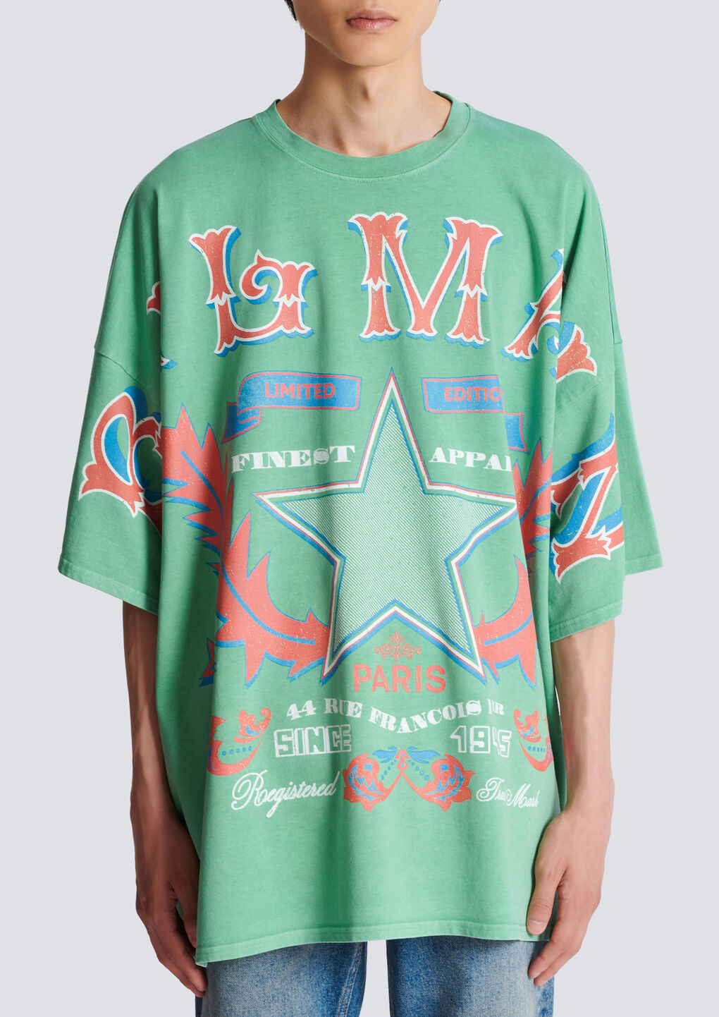Shop Balmain Western T-shirt In Green