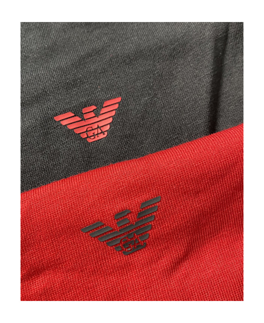 Ea7 Logo Details Two T-shirts In Red