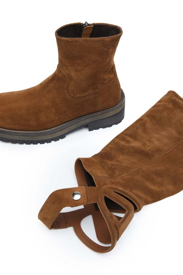 Diesel High And Low Texan Biker Boot In Brown