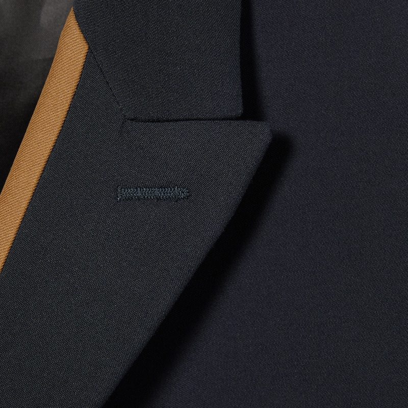 Gucci Wool Blazer With Contrasting Profile In Blue