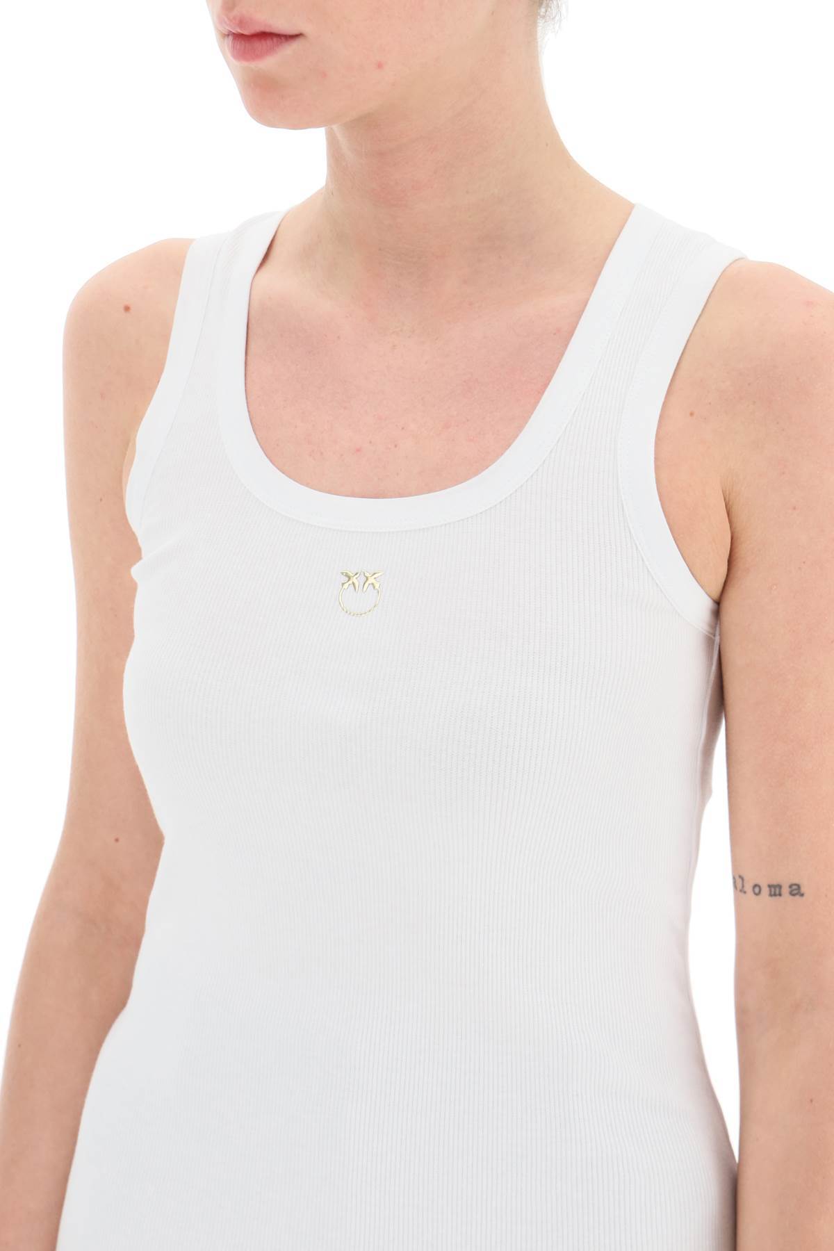 PINKO EMBROIDERED LOVE-BIRDS LOGO VEST 