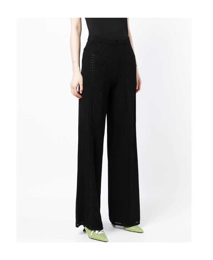 MARINE SERRE CRESCENT MOON-PATTERN WIDE-LEG TROUSERS