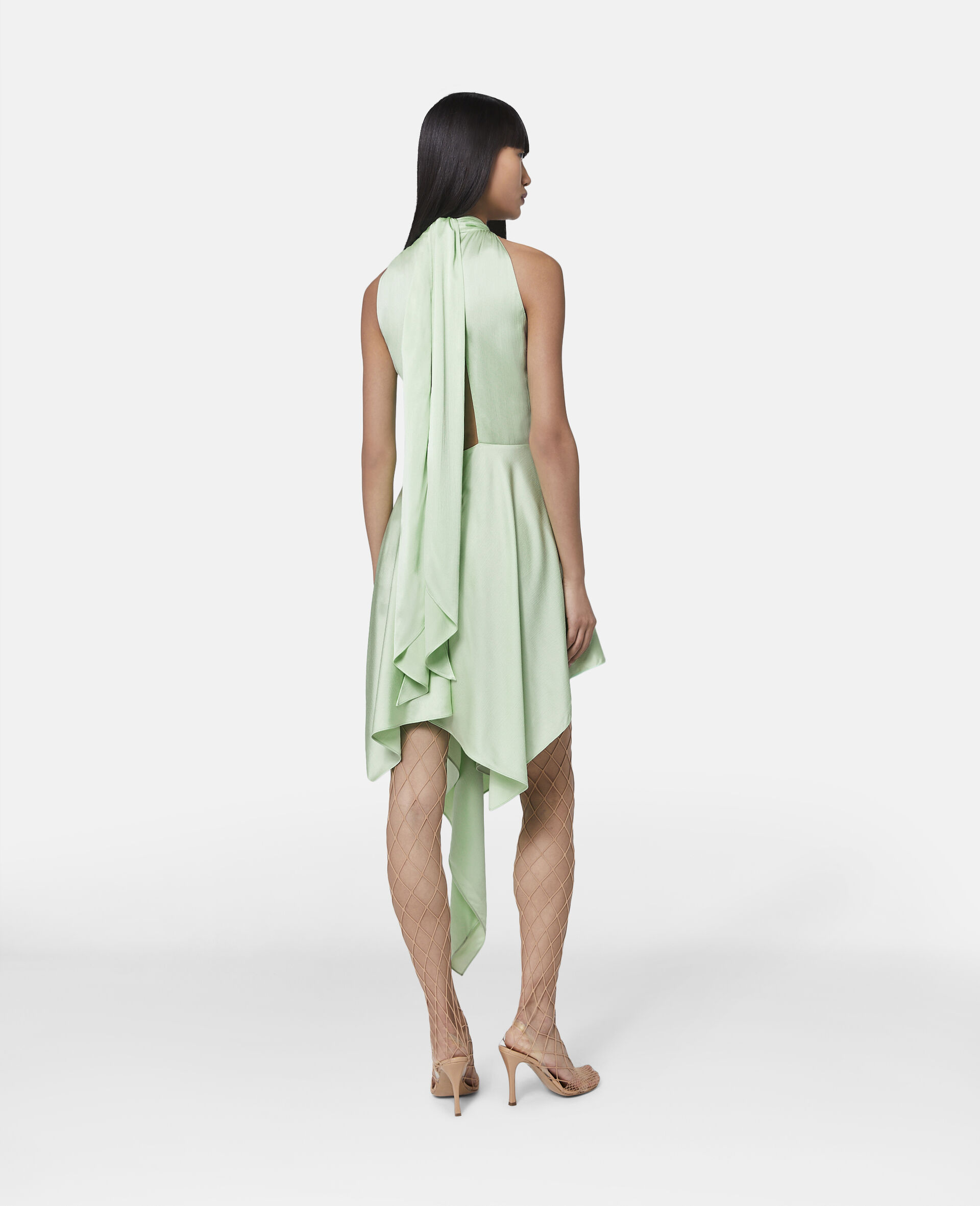 Stella Mccartney Cut-out Sleeveless Asymmetric Dress In Green