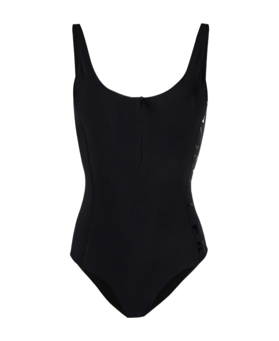 Moncler Logo-print Sleeveless Bodysuit In Black
