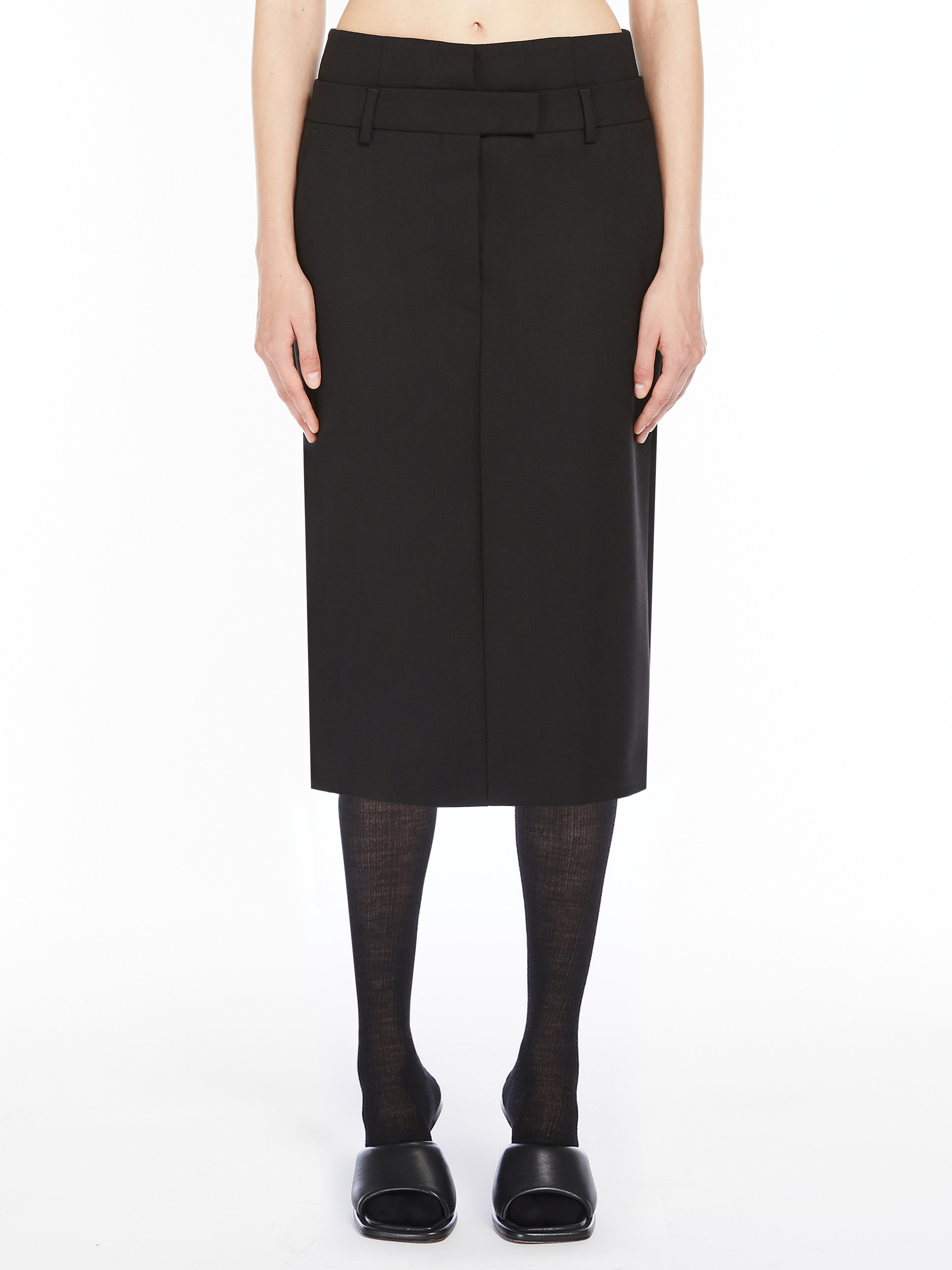 Sportmax Wool Mid-length Skirt In Black