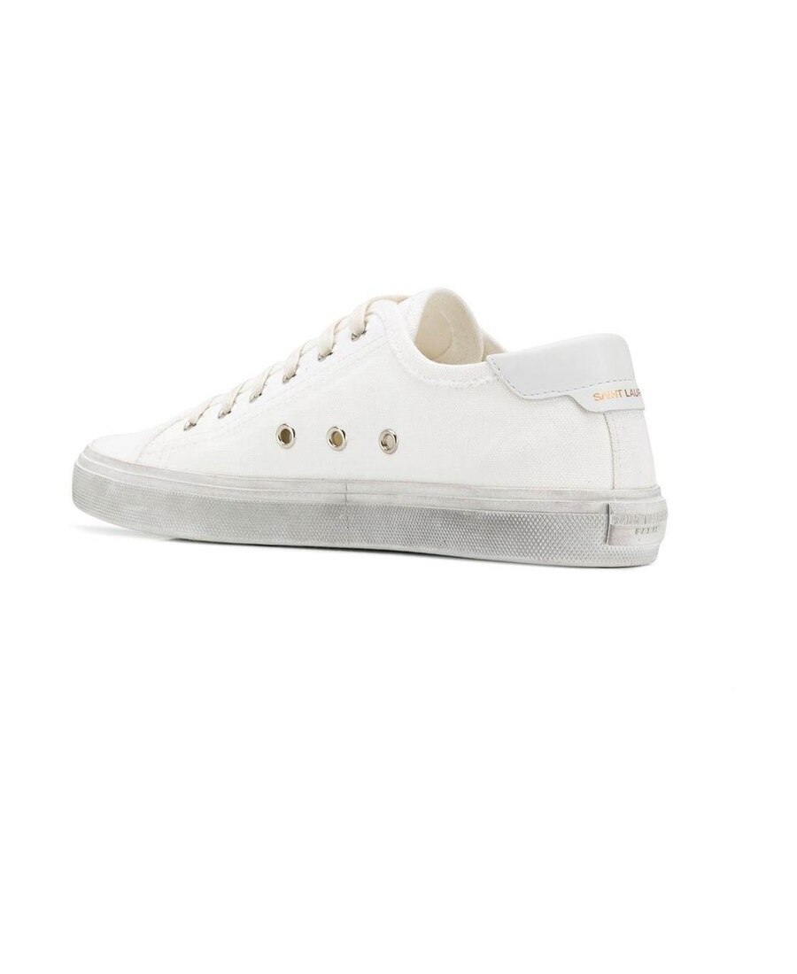 Saint Laurent White Malibu Sneakers In White